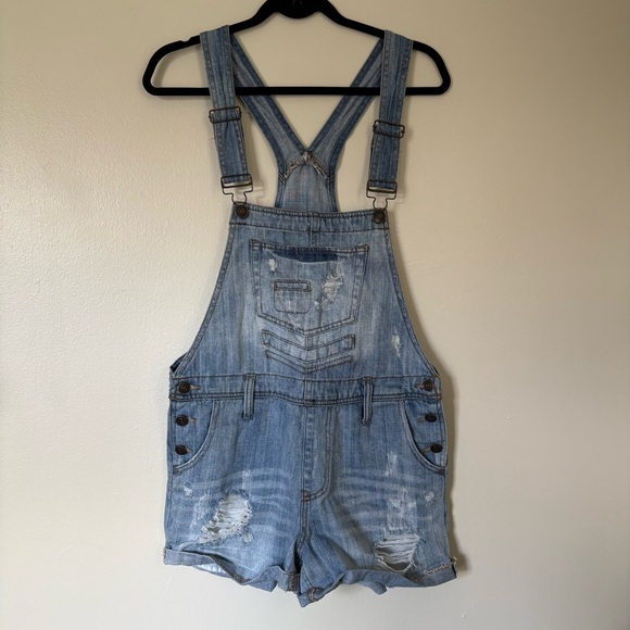 Eunina Denim Overall Shorts Size Small - Picture 1 of 11